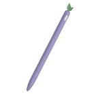 For Apple Pencil 2 Contrasting Color Mint Leaf Silicone Non-slip Protective Cover(Purple) - 1