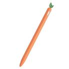 For Apple Pencil 2 Contrasting Color Mint Leaf Silicone Non-slip Protective Cover(Orange) - 1