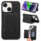 For iPhone 14 / 13 Denior D27 Retro Texture RFID MagSafe Photo Frame Card-slot Phone Case(Black) - 1