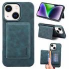 For iPhone 14 / 13 Denior D27 Retro Texture RFID MagSafe Photo Frame Card-slot Phone Case(Blue) - 1