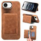 For iPhone 16e Denior D27 Retro Texture RFID MagSafe Photo Frame Card-slot Phone Case(Brown) - 1