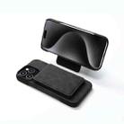 For iPhone 16 Pro Max Denior D28 Retro Texture RFID MagSafe Vertical Flip Card-slot Phone Case(Black) - 3