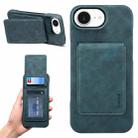 For iPhone 16e Denior D28 Retro Texture RFID MagSafe Vertical Flip Card-slot Phone Case(Blue) - 1