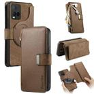 For vivo Y21s / Y32 / Y21 2021 CaseNeo MagSafe RFID Anti-theft Zipper Wallet Retro Leather Phone Case(Brown) - 1
