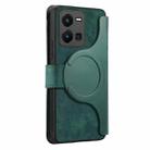 For vivo Y35 4G 2022 CaseNeo MagSafe RFID Anti-theft Zipper Wallet Retro Leather Phone Case(Green) - 3