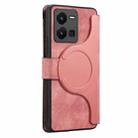 For vivo Y35 4G 2022 CaseNeo MagSafe RFID Anti-theft Zipper Wallet Retro Leather Phone Case(Pink) - 3