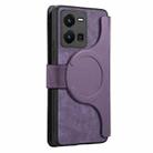 For vivo Y35 4G 2022 CaseNeo MagSafe RFID Anti-theft Zipper Wallet Retro Leather Phone Case(Purple) - 3
