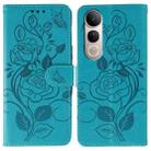 For vivo V50 Lite 5G Rose Butterfly Embossed Leather Phone Case(Blue) - 1