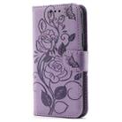 For vivo V50 Lite 5G Rose Butterfly Embossed Leather Phone Case(Purple) - 2
