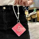 For Samsung Galaxy Z Flip7 Pearlescent Shell Texture Heart Pattern Phone Case with Bracelet(Red) - 3