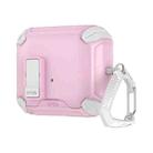For Samsung Galaxy Buds 3 / 3 Pro Two Color Magnetic Holder Earphone Case(White Pink) - 2