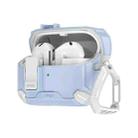 For Samsung Galaxy Buds 3 / 3 Pro Two Color Magnetic Holder Earphone Case(White Light Blue) - 3