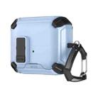 For Samsung Galaxy Buds 3 / 3 Pro Two Color Magnetic Holder Earphone Case(Black  Light Blue) - 2