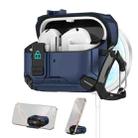 For Samsung Galaxy Buds 3 / 3 Pro Two Color Magnetic Holder Earphone Case(Black Dark Blue) - 1