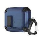 For Samsung Galaxy Buds 3 / 3 Pro Two Color Magnetic Holder Earphone Case(Black Dark Blue) - 2