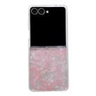 For Samsung Galaxy Z Flip7 Pearlescent Shell Texture Phone Case(Pink Green) - 1
