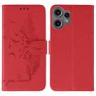 For Nothing CMF Phone 2 Pro Feather Pattern Litchi Texture Leather Phone Case(Red) - 1