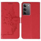 For Realme 14x Feather Pattern Litchi Texture Leather Phone Case(Red) - 1
