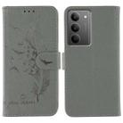 For Realme 14x Feather Pattern Litchi Texture Leather Phone Case(Gray) - 1