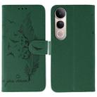 For vivo V50 Lite 5G Feather Pattern Litchi Texture Leather Phone Case(Green) - 1