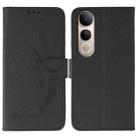 For vivo V50 Lite 5G Feather Pattern Litchi Texture Leather Phone Case(Black) - 1