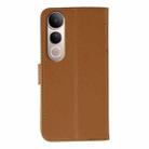 For vivo V50 Lite 5G Feather Pattern Litchi Texture Leather Phone Case(Brown) - 3