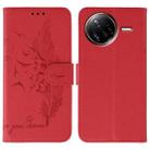 For Xiaomi Poco F7 Ultra / Redmi K80 Pro Feather Pattern Litchi Texture Leather Phone Case(Red) - 1