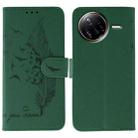 For Xiaomi Poco F7 Ultra / Redmi K80 Pro Feather Pattern Litchi Texture Leather Phone Case(Green) - 1