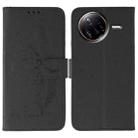 For Xiaomi Poco F7 Ultra / Redmi K80 Pro Feather Pattern Litchi Texture Leather Phone Case(Black) - 1