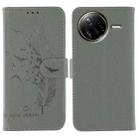 For Xiaomi Poco F7 Ultra / Redmi K80 Pro Feather Pattern Litchi Texture Leather Phone Case(Gray) - 1