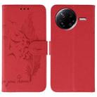 For Xiaomi Poco F7 Pro / Redmi K80 Feather Pattern Litchi Texture Leather Phone Case(Red) - 1