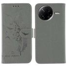 For Xiaomi Poco F7 Pro / Redmi K80 Feather Pattern Litchi Texture Leather Phone Case(Gray) - 1