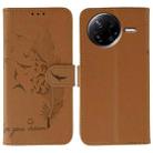 For Xiaomi Poco F7 Pro / Redmi K80 Feather Pattern Litchi Texture Leather Phone Case(Brown) - 1