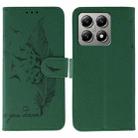 For Xiaomi 14T Feather Pattern Litchi Texture Leather Phone Case(Green) - 1
