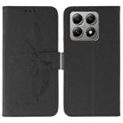 For Xiaomi 14T Feather Pattern Litchi Texture Leather Phone Case(Black) - 1