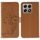 For Xiaomi 14T Feather Pattern Litchi Texture Leather Phone Case(Brown) - 1