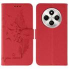 For Xiaomi Poco C75 4G Feather Pattern Litchi Texture Leather Phone Case(Red) - 1