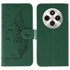 For Xiaomi Poco C75 4G Feather Pattern Litchi Texture Leather Phone Case(Green) - 1