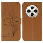 For Xiaomi Poco C75 4G Feather Pattern Litchi Texture Leather Phone Case(Brown) - 1