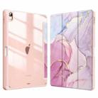 For iPad Pro 11 2024 Marble Pattern Crystal Acrylic Smart Tablet Leather Case with Pen Slot(Pink) - 1