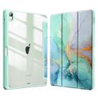 For iPad Pro 11 2022 / 2021 / 2020 Marble Pattern Crystal Acrylic Smart Tablet Leather Case with Pen Slot(Green) - 1