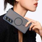 For Sony Xperia 1 VII Fan Dun Series TPU Hybrid PC Frosted Magsafe Phone Case(Blue) - 3