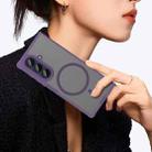 For Samsung Galaxy Z Fold7 5G Fan Dun Series TPU Hybrid PC Frosted Magsafe Phone Case(Purple) - 3