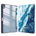 For Huawei MatePad 11 2023 Marble Pattern Crystal Acrylic Smart Tablet Leather Case with Pen Slot(Sea Waves) - 1