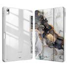 For Huawei MatePad Pro 11 2022 Marble Pattern Crystal Acrylic Smart Tablet Leather Case with Pen Slot(Grey) - 1