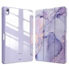 For Samsung Galaxy Tab A8 10.5 2021 Marble Pattern Crystal Acrylic Smart Tablet Leather Case with Pen Slot(Purple) - 1