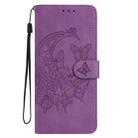 For iPhone 17 Moonlit Butterfly Dance Pattern Embossed Leather Phone Case(Purple) - 2