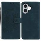 For iPhone 17 Moonlit Butterfly Dance Pattern Embossed Leather Phone Case(Green) - 1