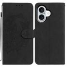 For iPhone 17 Moonlit Butterfly Dance Pattern Embossed Leather Phone Case(Black) - 1