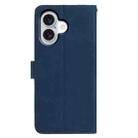 For iPhone 17 Moonlit Butterfly Dance Pattern Embossed Leather Phone Case(Navy Blue) - 3